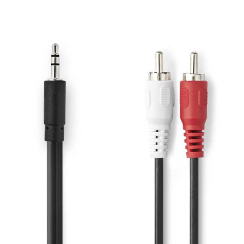 Stereo Audio Cable 3.5mm Male to 2x RCA Male - 2.0m