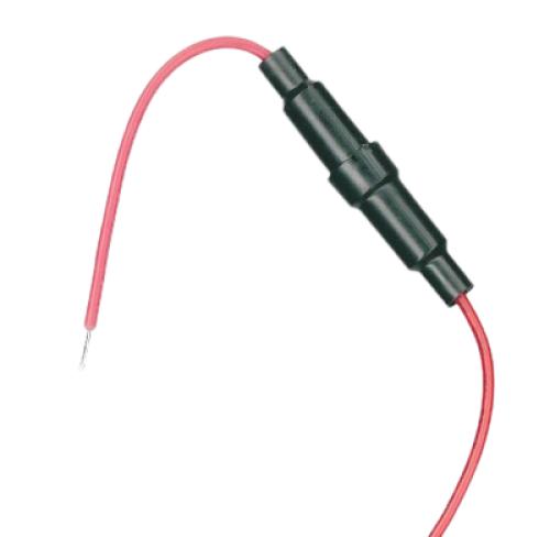Glass fuse holder with cable - 5x20mm - 22AWG
