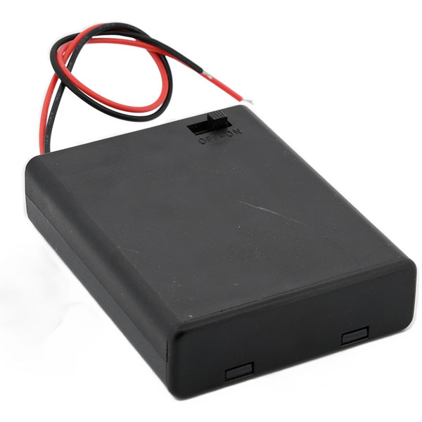Battery holder 4x AAA - with lid and switch