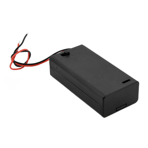 Battery holder 2x AA - with lid and switch