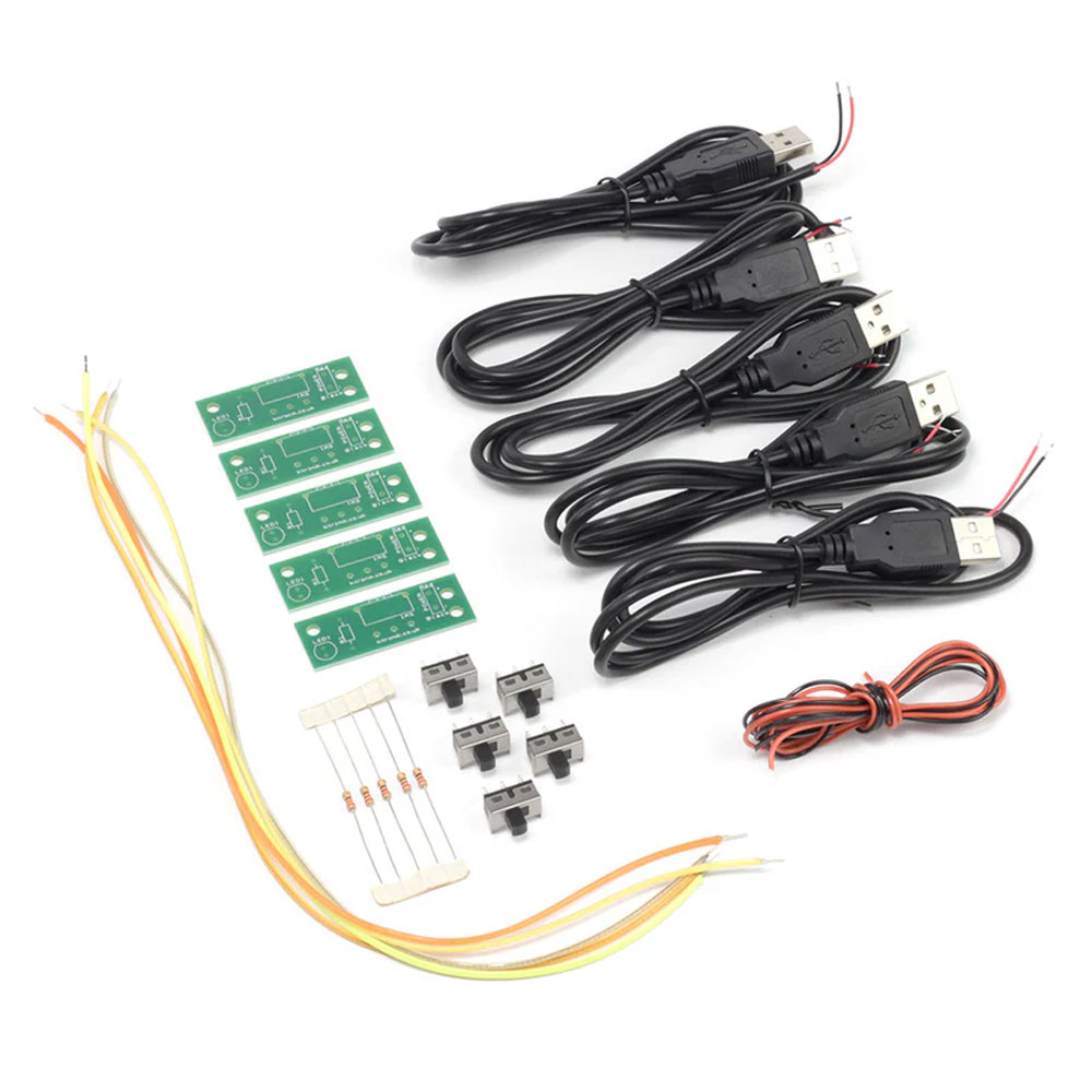 Kitronik Flexible LED Noodle Filament USB Lamp Kit - 5 Pieces