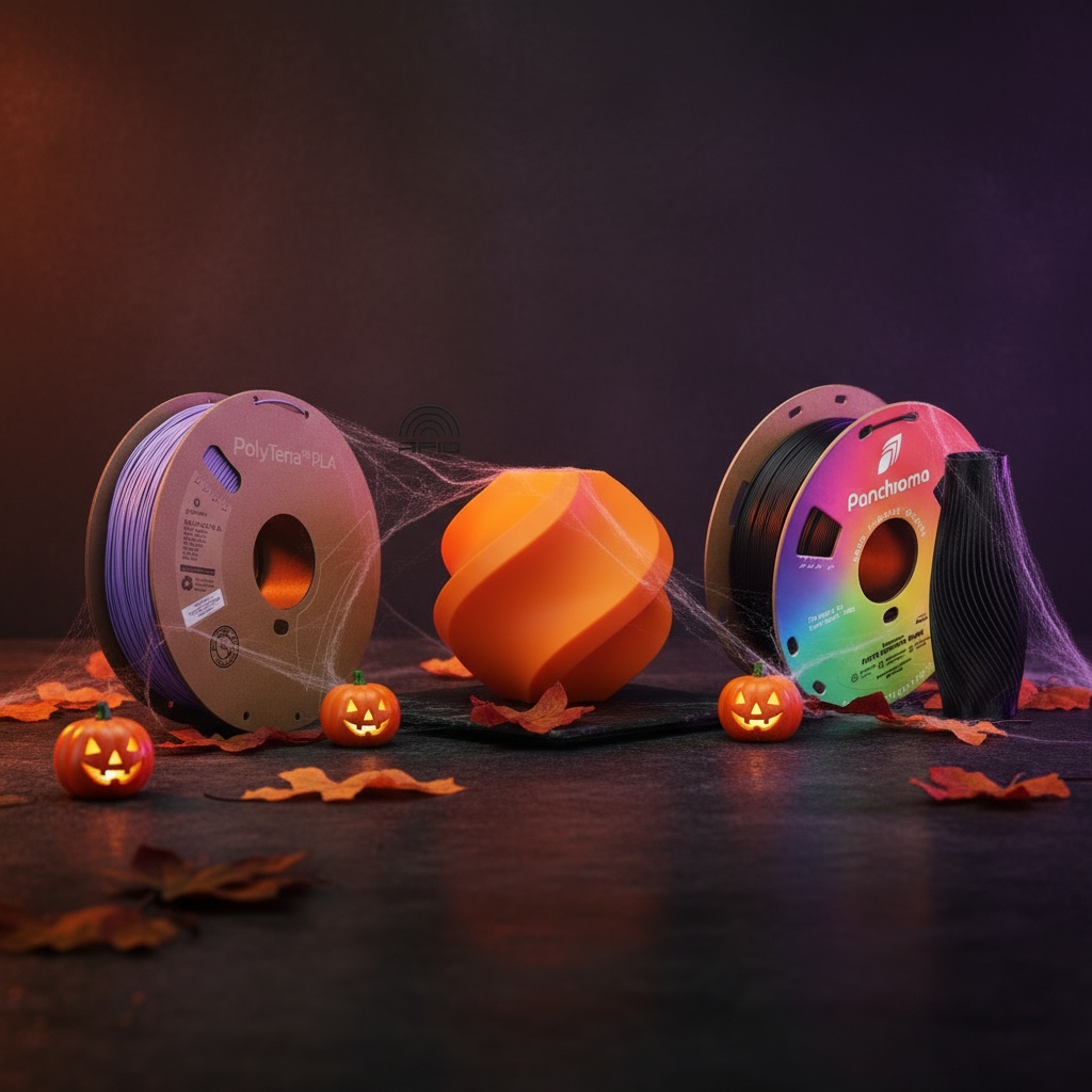 Halloween PLA Filament Bundel - Oranje, Zwart & Paars - 1,75mm - 3kg