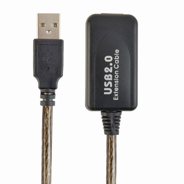 Active USB 2.0 extension cable 5 m black