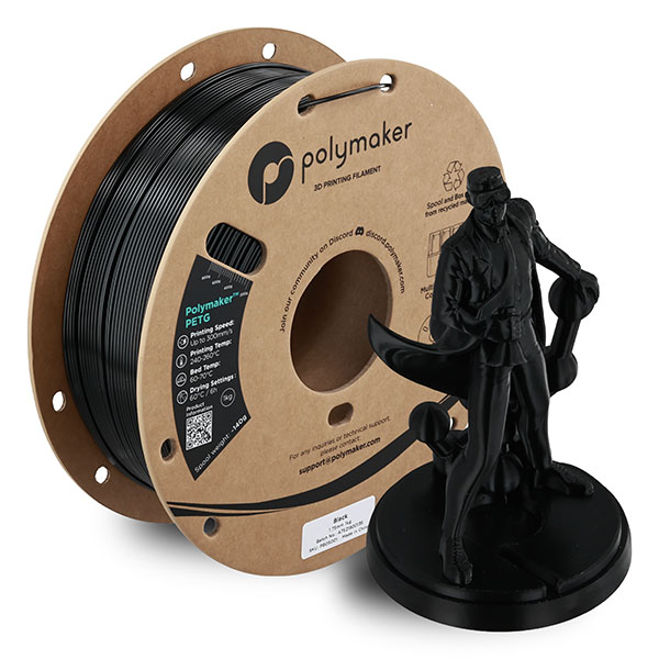 Polymaker Filament - PETG Black - 1.75mm - 1KG