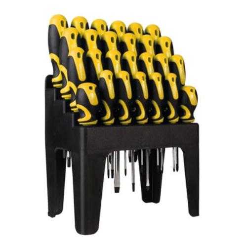 26-piece Screwdriver Set with Holder – Magnetic Tip – Soft Grip