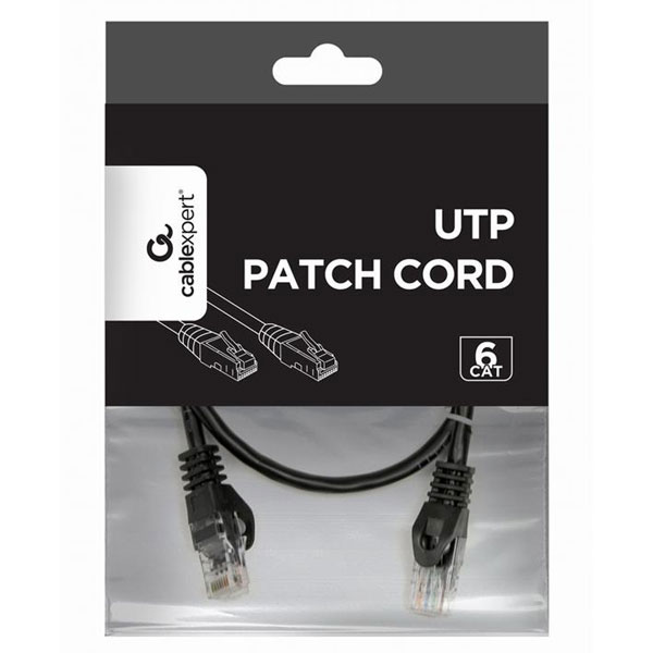 CAT6 UTP Network Cable 0.5M Black