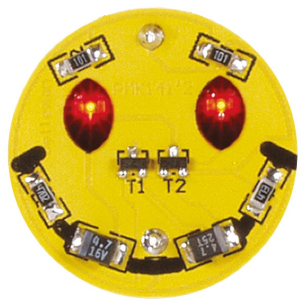 SMD Happy Face Soldering Kit – 2 Flashing LEDs – Yellow