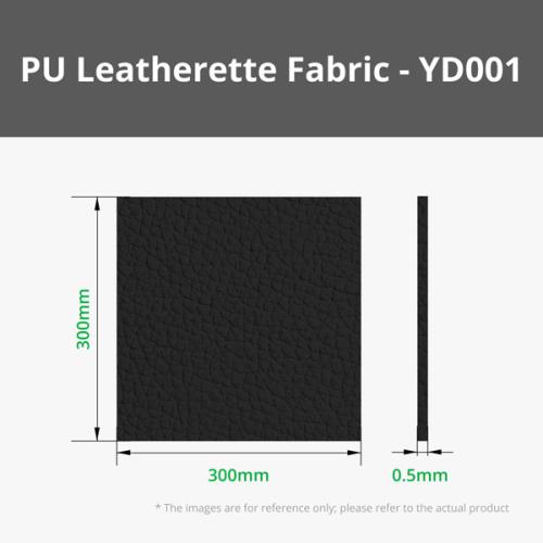 Bambu Lab PU Faux Leather Fabric (Woven Texture) - Black - 300x300 mm - 5 pieces