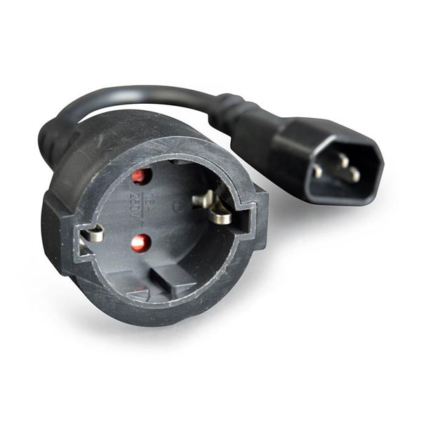 Appliance cord C14 to Schuko - 10A - 15cm