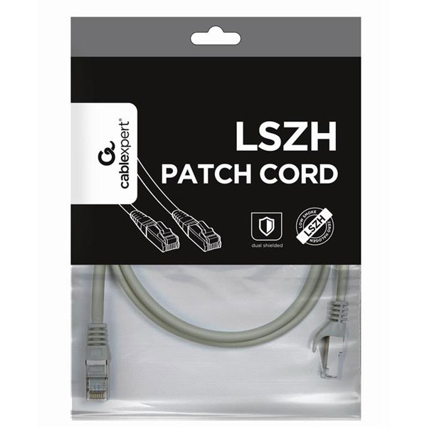 CAT6A S/FTP Patch Cable LSZH - 1M - Grey