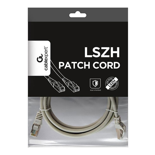 CAT6A S/FTP Patch Cable LSZH - 2M - Grey