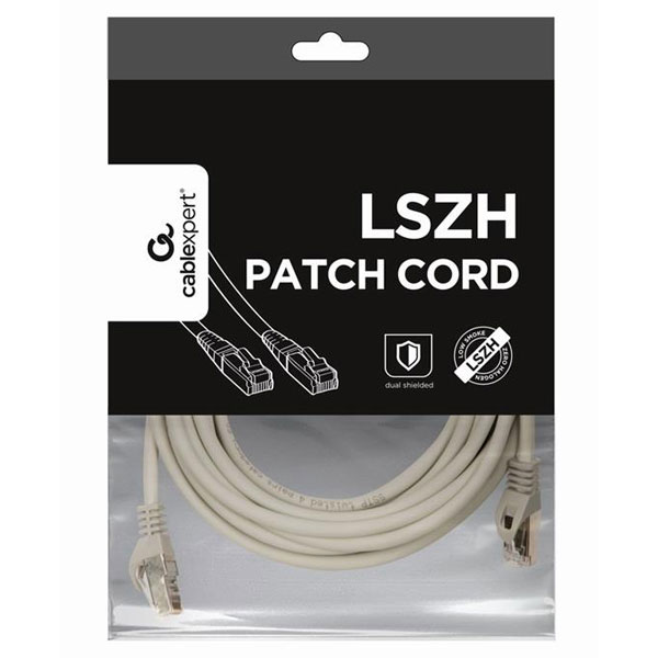 CAT6A S/FTP Patch Cable LSZH - 5M - Grey