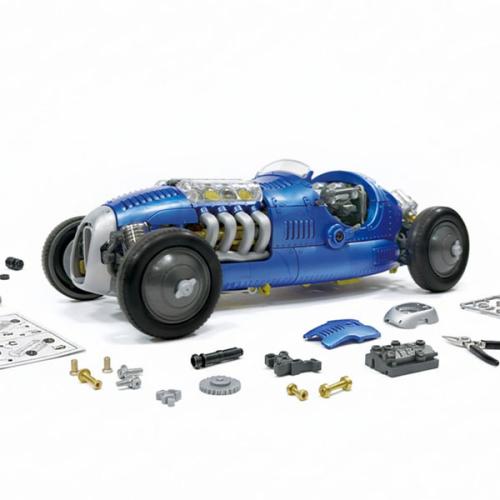Retro Race Car Model Kit - Working V8 Engine, Pistons, STEM