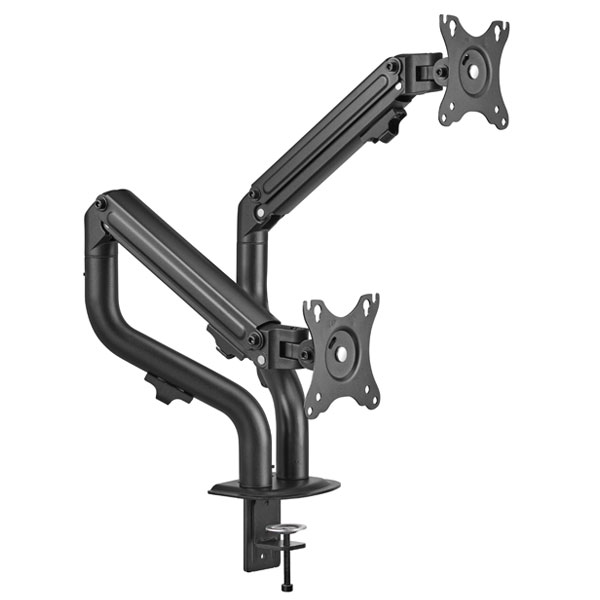 Monitor arm with gas spring - Swivel - 2 screens - Max. 32"/ 8 kg