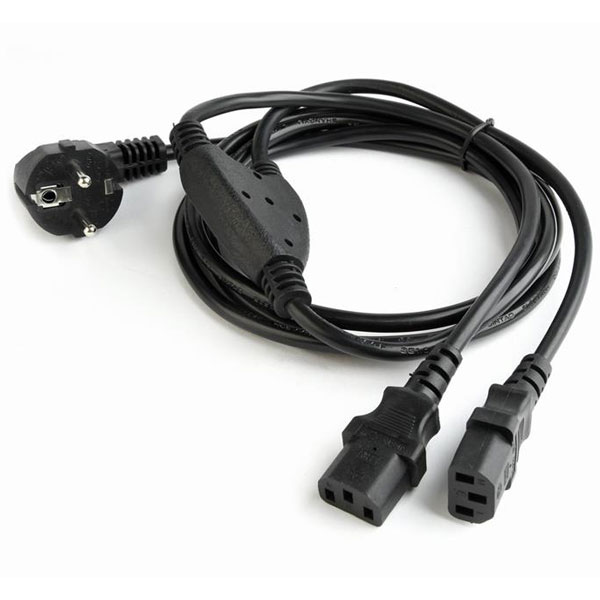 Double power cord C13 - 1.00 mm² - 10 A - 2 m