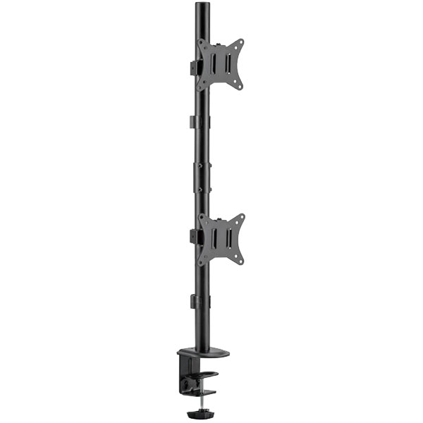 Verstelbare verticale monitorarm voor 2 monitors, 17”-32”