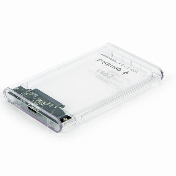 USB 3.2 externe HDD behuizing voor 2.5" SATA schijven van 9,5 mm, transparant