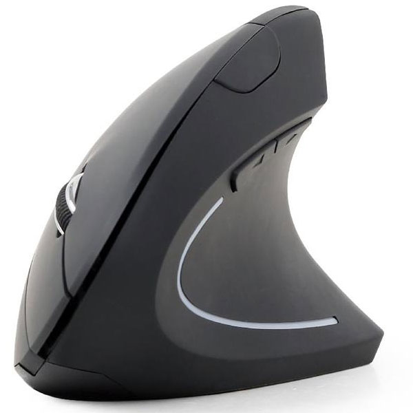 Ergonomische 6-knops draadloze optische muis, zwart