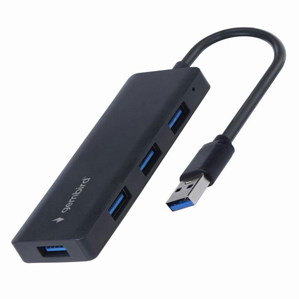 4 poorts USB 3.2 (Gen.1) hub, 5 Gbps, zwart