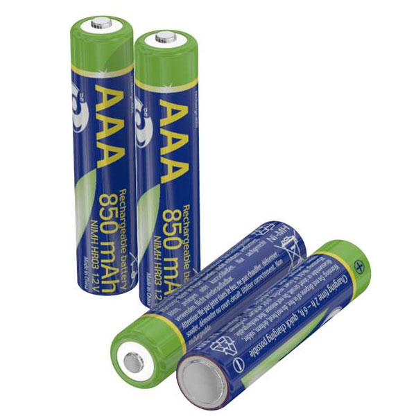 Oplaadbare AAA batterijen 4 stuks 850mAh