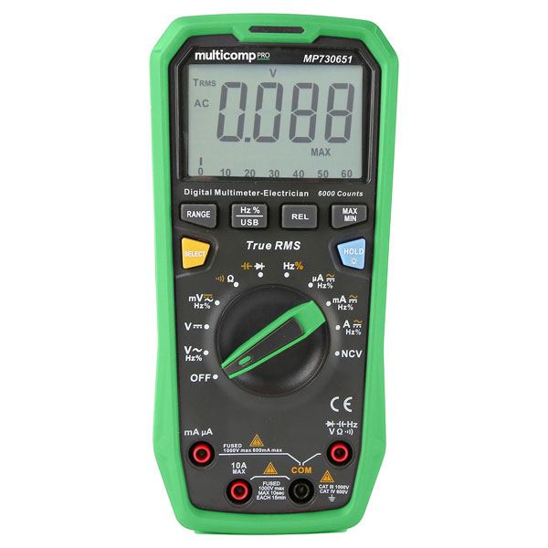 DIGITAL MULTIMETER, HH, TRMS, 10A, 1KV