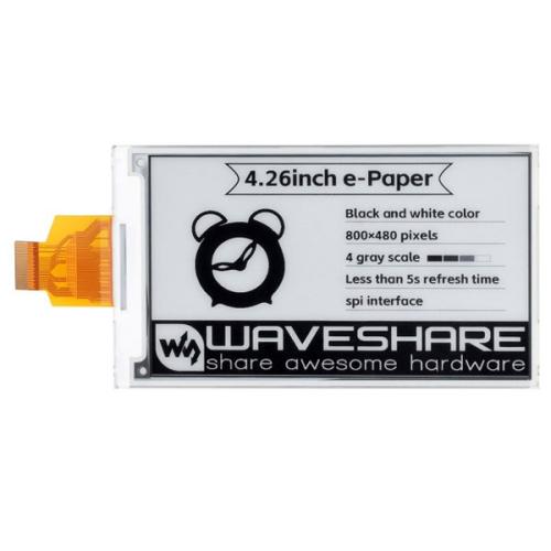4.26 inch E-Paper display 800x480 SPI - Black - White
