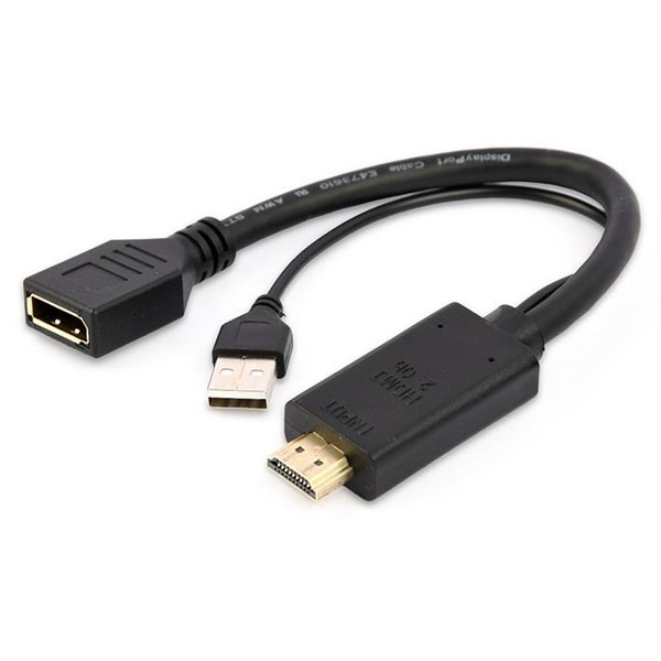 Actieve 4K HDMI naar DisplayPort-adapter, zwart