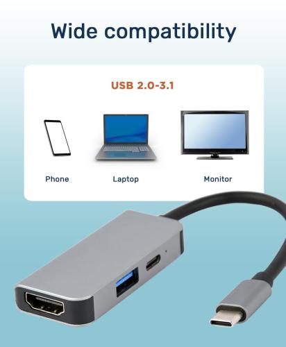 3-in-1 USB Type-C multi-adapter