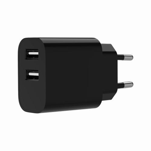 USB lader 2xA 2.1A  zwart