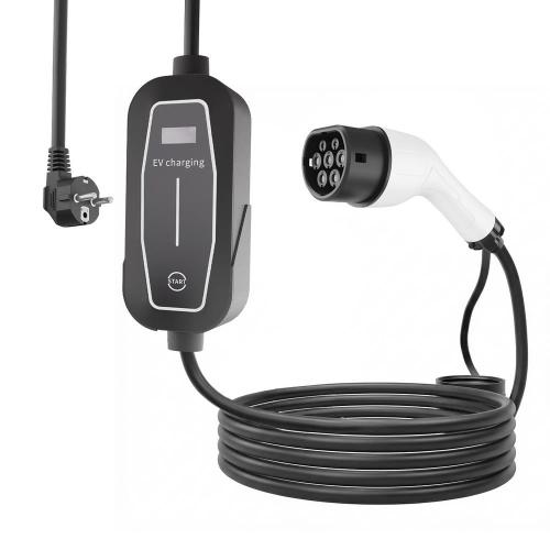 Mobile EV Charger, Schuko to Type 2, 16A 1-phase (3.7 KW), 10 m