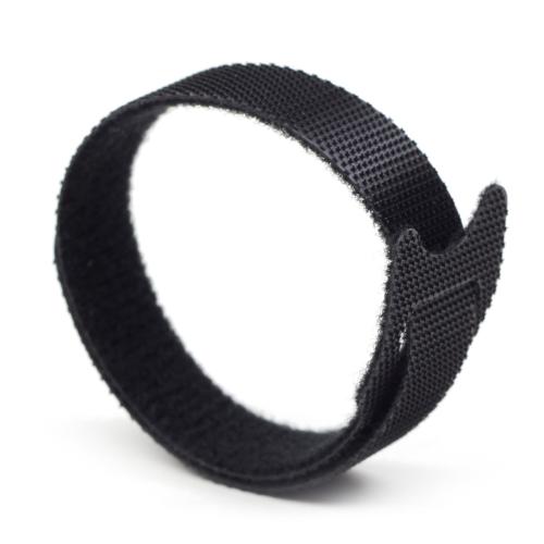 Cable ties with Velcro, 210 mm, black, 100 pieces per bag