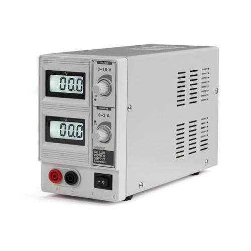 DC Lab Power Supply 0-15 VDC / 0-3 A - Dual LCD Display