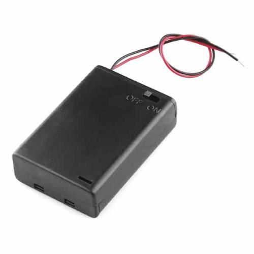 Battery holder 3X AA with cover and switch