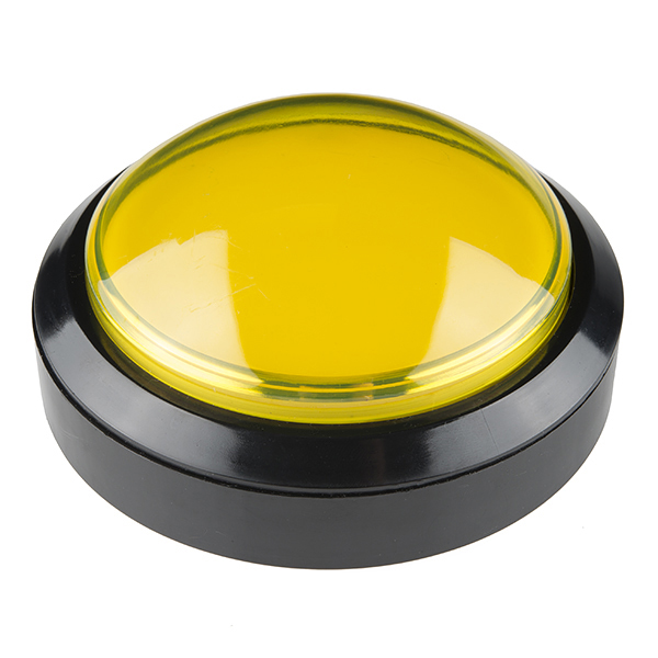 Large Arcade Button with LED - 100mm Yellow