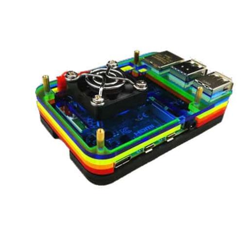 Raspberry Pi 4 Case for Fan or Display - Rainbow