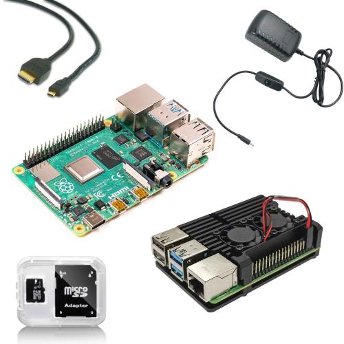 Raspberry Pi 4B 2GB Starter Kit with Heatsink case + Fan