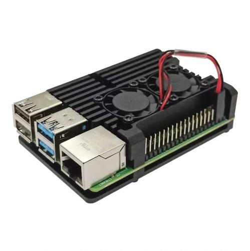 Heatsink Case With Fan Black - Raspberry Pi 4B