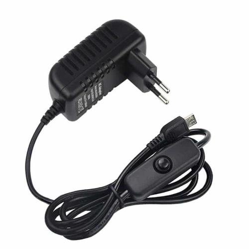 Raspberry Pi 3B+ Power Adapter Micro USB with Switch
