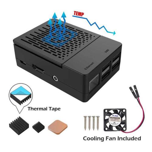 Raspberry Pi 3B+ Case with Fan & Heatsinks