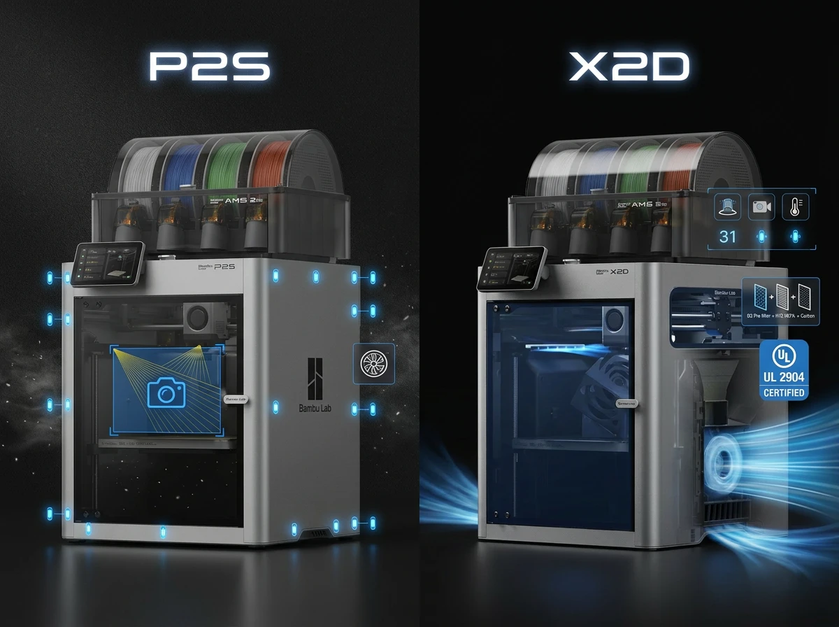 Bambu Lab P2S Combo vs X2D Combo: which one suits you